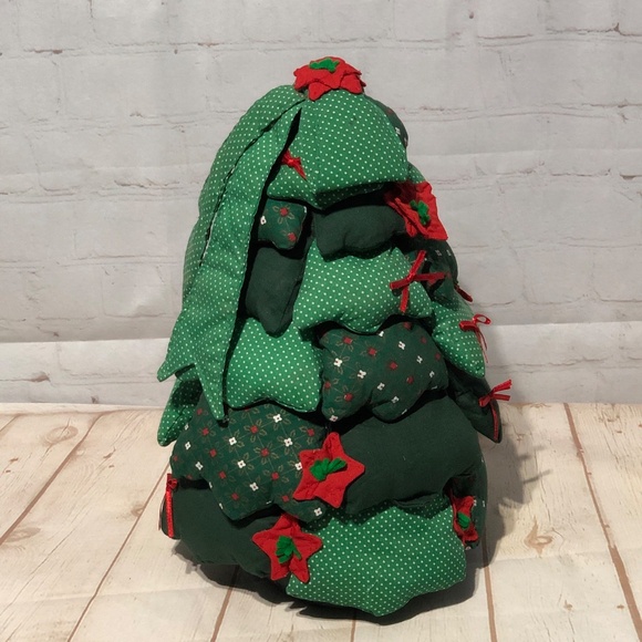 Handmade Christmas Tree Fabric Stuffed Decor Weighted - Picture 4 of 13